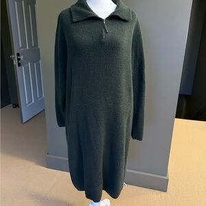 Poetry Dark Green Long Sleeve Knit Dress